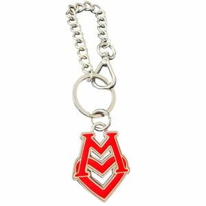 LOVE MOSCHINO Silver Red Chain Purse Bag Charm Keychain Like New Authentic